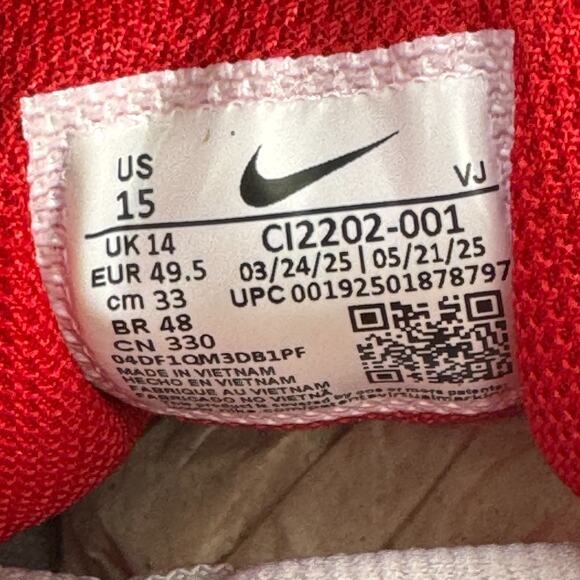 Nike Air Max Torch 4 Mens Size 15 Shoes Atmosphere Grey University Red NEW - Picture 7 of 8